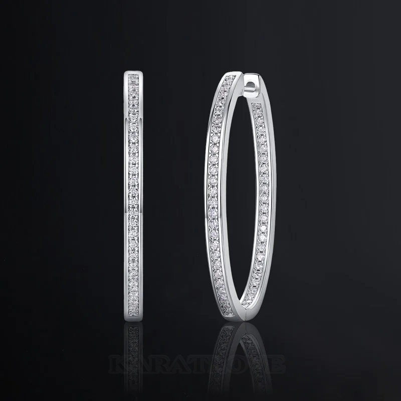 S925 & Moissanite Large Hoop Earrings S925 & Moissanite Large Hoop Earrings
