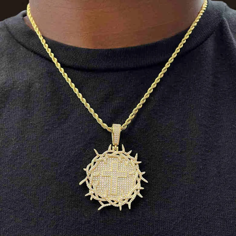 Crown of Thorns with Cross Medallion Pendant