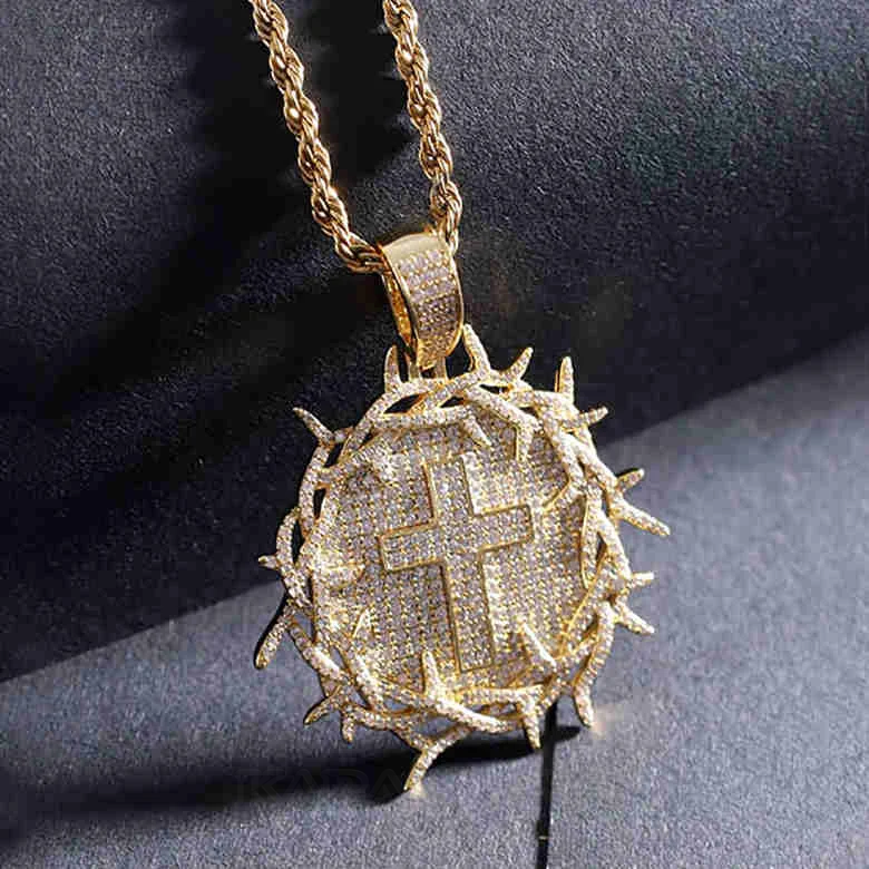 Crown of Thorns with Cross Medallion Pendant