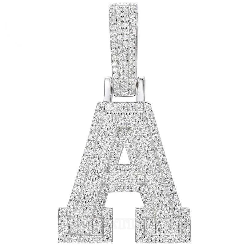 925 Sterling Silver Synthetic Moissanite A-Z 26 Letter Pendant Necklace for Women/Men with Stainless Steel Rope Chain 925 Sterling Silver Synthetic Moissanite A-Z 26 Letter Pendant Necklace for Women/Men with Stainless Steel Rope Chain