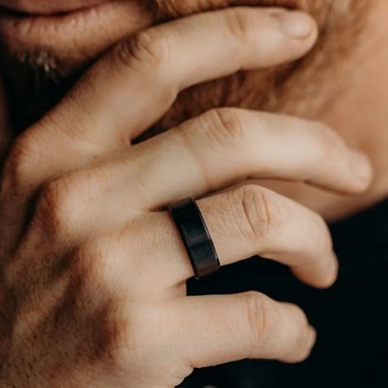 Black Tungsten Men's Ring