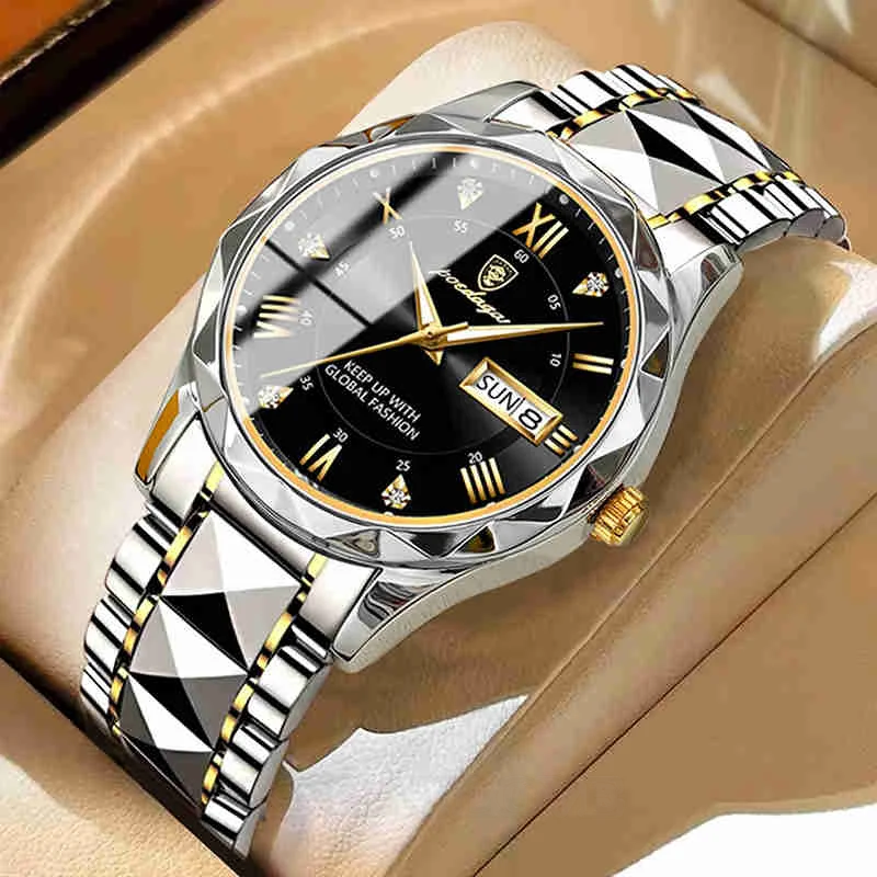 Waterproof Luminous Stainless Steel Two-tone Quartz Men's Watch Waterproof Luminous Stainless Steel Two-tone Quartz Men's Watch