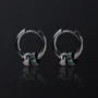 Black Punk Ball & Emerald Scattered Circle Hoop Earring