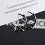 Black Punk Ball & Emerald Scattered Circle Hoop Earring
