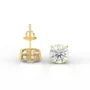 Round Yellow Gold Brilliant Cut VVS Moissanite Stud Earrings
