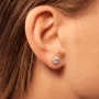 Round Yellow Gold Brilliant Cut VVS Moissanite Stud Earrings